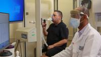 Patient undergoing Pulmonary Function Testing (PFT)