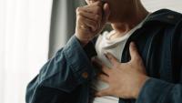 Patient coughing with chest pain