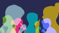 multicolored silhoettes of teens and kids vaping
