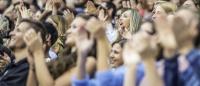 summer crowd cheering
