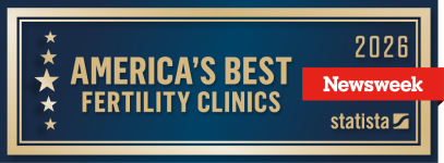 Newsweek badge reading “America’s Best Fertility Clinics 2026.”